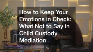 How to Keep Your Emotions in Check: What Not to Say in Child Custody Mediation