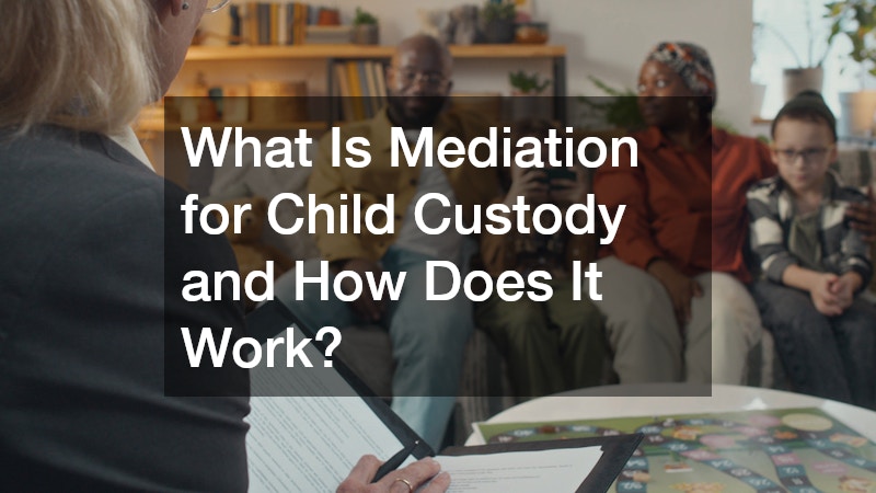 family going through a divorce and child custody mediation
